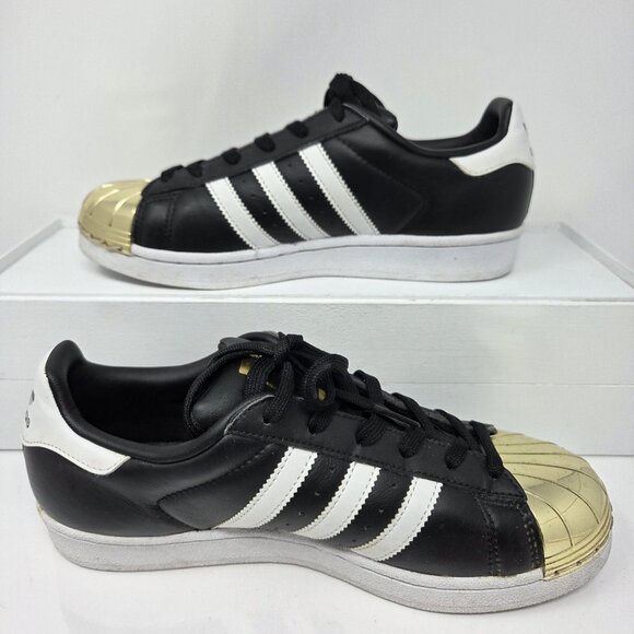 Adidas Womens 7 Superstar BB5115 Black Casual Shoes Sneakers - Picture 2 of 11